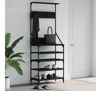 Appendiabiti con Porta Scarpe Nero 70x34x184 cm