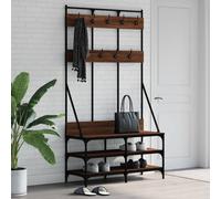 Appendiabiti con Porta Scarpe Rovere Marrone 100x40x184 cm