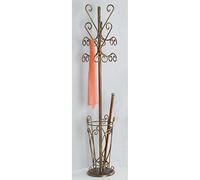Appendiabiti con Portaombrelli in Ferro Battuto - Tortora - Shabby Chic