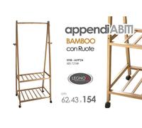 APPENDIABITI CON RUOTE IN LEGNO ATTACCAPANNI SPOGLIATOIO CAMERINO 6243H154