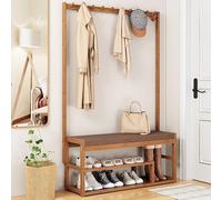 Appendiabiti con scarpiera, per ingresso, stile industriale, in legno, grande, 100 x 29 x 168 cm, per corridoio e soggiorno