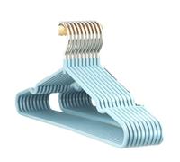 Appendiabiti da 10 pezzi con scanalature for la messa in onda dei bambini in plastica spessa antiscivolo in metallo for adulti Per Completi Camicie(Light blue)