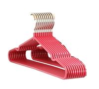 Appendiabiti da 10 pezzi con scanalature for la messa in onda dei bambini in plastica spessa antiscivolo in metallo for adulti Per Completi Camicie(Pink red)