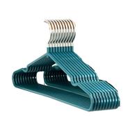 Appendiabiti da 10 pezzi con scanalature for la messa in onda dei bambini in plastica spessa antiscivolo in metallo for adulti Per Completi Camicie(Blue green)