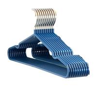Appendiabiti da 10 pezzi con scanalature for la messa in onda dei bambini in plastica spessa antiscivolo in metallo for adulti Per Completi Camicie(Dark Blue)