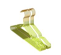 Appendiabiti da 10 pezzi con scanalature for la messa in onda in plastica antiscivolo spesso semplice in metallo for adulti Per Completi Camicie(Light green)