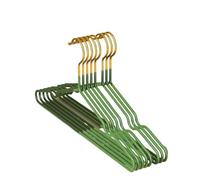 Appendiabiti da 10 pezzi con scanalature for la messa in onda in plastica antiscivolo spesso semplice in metallo for adulti Per Completi Camicie(Green)