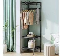 Appendiabiti da angolo, stand da pavimento per camera da letto, appendiabiti da comodino per casa, appendiabiti semplice, appendiabiti da angolo, contenitore Tre piani,Secondo pianoFerro