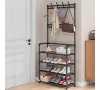 Appendiabiti da ingresso attaccapanni scarpiera 4 ripiani da terra