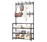 Appendiabiti da ingresso con ripiani - supporto per vestiti su piedistallo organizer per scarpe a più livelli, portatile e moderno extraHold | camera da , dormitorio, corridoio, appartamento, arm