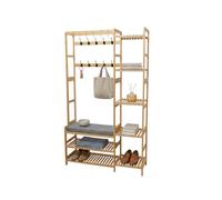 Appendiabiti da ingresso Guardaroba Scarpiera Panca Bambù