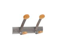 Appendiabiti da muro - 2 posti - 30 x 11,2 x 17,5 cm - metallo/legno - grigio me