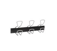 Appendiabiti da muro - 3 posti - 46,5 x 7,2 x 16,5 cm - metallo/ABS - nero/grigi