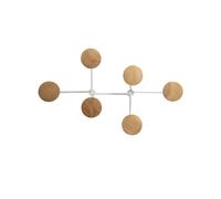 Appendiabiti da muro - 6 posti - 12 x 28 x 7 cm - metallo/legno - bianco - Alba
