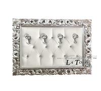Appendiabiti da muro attaccapanni barocco Argento ecopelle bianca Swarovski 1135