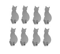 Appendiabiti da parete 8 ganci adesivi creativi a forma di gatto ganci in acciaio inox senza chiodi ganci adesivi asciugamano cappotto ganci da parete decorazione appendiabiti albero (colore: 1