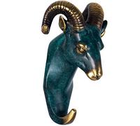 Appendiabiti da parete a forma di testa di animale, gancio per chiavi con corna, decorazione da parete semplice e moderna, scaffale multifunzione per la casa, per cappelli e asciugamani (colore: blu