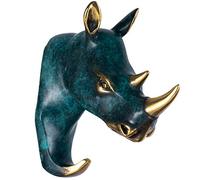 Appendiabiti da parete a forma di testa di animale, gancio per chiavi con corna, decorazione da parete semplice e moderna, scaffale multifunzione per la casa, per cappelli e asciugamani (colore: blu