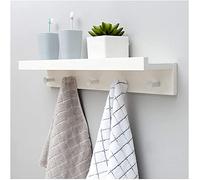Appendiabiti da parete bianco con mensola 5 ganci per ingresso bagno soggiorno cucina - soluzione elegante per la casa nization