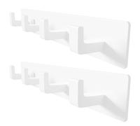 Appendiabiti da parete bianco, guida da 31,8 cm con 4 ganci ad angolo retto (confezione da 2)