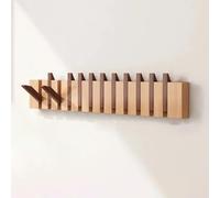 Appendiabiti da parete con 10 ganci nascosti, design salvaspazio per ingresso, camera da letto e bagno, struttura in legno di alta qualità, funzionale ed elegante