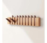 Appendiabiti da parete con 10 ganci nascosti, design salvaspazio per ingresso, camera da letto e bagno, struttura in legno di alta qualità, funzionale ed elegante