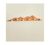 Appendiabiti da parete con 4/6/8 ganci a sfera, ripiano in legno for cappelli, asciugamani, borse e accappatoi, adatto for ingresso e camera da letto(Color2,6hooks)