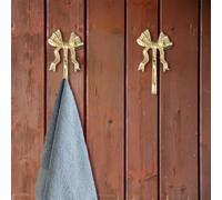 Appendiabiti da parete con fiocco e nastro in ottone per appendere asciugamani, cappelli, borse, camera da letto e bagno (L 1 pz)
