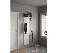 Appendiabiti da Parete con Mensola Asta e Ganci 40x28x184 cm Frame Bianco Lucido