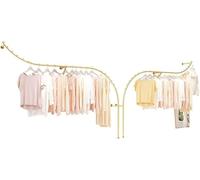 Appendiabiti da Parete Dorato, Appendiabiti da Parete Industriale Moderno per Negozio di Abbigliamento, espositore per Negozio di Abbigliamento per Boutique Creativa, 1 Set di Cui
