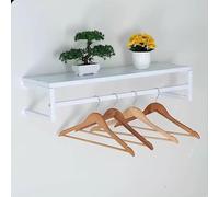 Appendiabiti da parete - Espositore salvaspazio in ferro con asta per appendere e mensola sospesa per riporre indumenti e cappotti, soluzione elegante per la casa