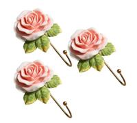Appendiabiti da parete Ganci da parete a forma di fiore, 3 pezzi, ganci da parete a forma di rosa, fissati al muro, fiore creativo, gancio in ferro for appendere cappotti, cappelli, chiavi, asciugaman