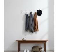 Appendiabiti da parete giovane semplice e colorato SAM, Dimensioni 60x5xh 12 cm Si portata max 5Kg metallo da attaccare a muro Bianco RAL 9003 liscio bianco