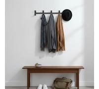 Appendiabiti da parete giovane semplice e colorato SAM, Dimensioni 60x5xh 12 cm Si portata max 5Kg metallo da attaccare a muro Grigio ombra RAL 7022 grigio