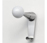 Appendiabiti da parete in acciaio inossidabile GOLF + dimensioni 4,5x10x h 10,5 Cm Pomello con Pallina da Golf Vera colore bianco bianco