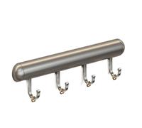 Appendiabiti da parete in alluminio, non perforato, con gancio da cucina, accessori hardware (20 cm, grigio)