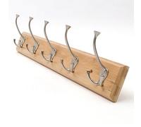 Appendiabiti da Parete in Bambù, Gruccia di Piccole Dimensioni in Metallo, Cornice Decorativa da Parete, per Giacche Cappelli Borse, per Soggiorno Camera da Letto Corridoio Bagno(Primary,5 hooks)