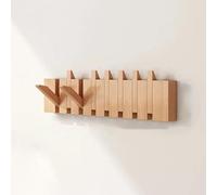 Appendiabiti da Parete in Faggio, Gancio Ribaltabile con Design a Forma di Tasto di Pianoforte, Appendiabiti Salvaspazio per Cappotti Borse e Cappelli, per Armadio Camera da Letto(Primary,8 hooks)