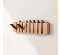 Appendiabiti da Parete in Faggio, Gancio Ribaltabile con Design a Forma di Tasto di Pianoforte, Appendiabiti Salvaspazio per Cappotti Borse e Cappelli, per Armadio Camera da Letto(Mix,8 hooks)