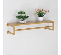 Appendiabiti da parete, in ferro, con asta per appendere e mensola sospesa, salvaspazio, per cappotti, giacche e accessori