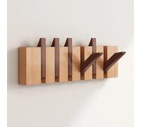 Appendiabiti da parete in legno con 12 ganci stile pianoforte, resistente, per cappotti, chiavi, cappelli, accappatoi e asciugamani, finitura in noce di faggio