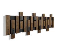 Appendiabiti da parete in legno di quercia, pannelli di colore nero, moderno, 2 dimensioni (80 cm marrone)