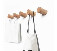 Appendiabiti da Parete in Legno, Ganci da Parete Decorazione da Parete Boho Estetica, Ganci Appendiabiti Resistenti Montati a Parete for Cappello, Asciugamano, Borsa, Vestaglie, Ingresso (Legno di Fag