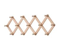 Appendiabiti da Parete in Legno Ganci Ribaltabili Allungabile Multiuso Ganci Design Elegante Moderno Robusto, per Ingresso Cucina Bagno due Metodi di Installazione(Beech,15cm*4 grids)