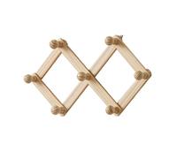 Appendiabiti da Parete in Legno Ganci Ribaltabili Allungabile Multiuso Ganci Design Elegante Moderno Robusto, per Ingresso Cucina Bagno due Metodi di Installazione(Pine,7cm*2 grids)