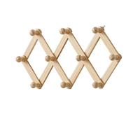 Appendiabiti da Parete in Legno Ganci Ribaltabili Allungabile Multiuso Ganci Design Elegante Moderno Robusto, per Ingresso Cucina Bagno due Metodi di Installazione(Pine,11cm*3 grids)