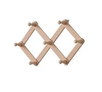 Appendiabiti da Parete in Legno Ganci Ribaltabili Allungabile Multiuso Ganci Design Elegante Moderno Robusto, per Ingresso Cucina Bagno due Metodi di Installazione(Beech,7cm*2 grids)