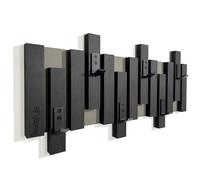 Appendiabiti da parete in legno MDF, design a lamelle nero, moderno, 2 dimensioni (60 cm nero)