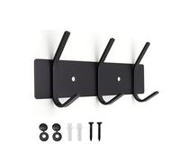 Appendiabiti da parete, in metallo, appendiabiti da parete, in acciaio inossidabile, gancio per camera da letto, bagno, cucina, appendiabiti per vestiti, porta giacca, nero