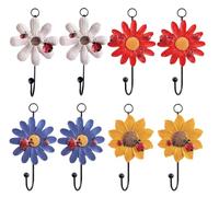 Appendiabiti da parete in metallo e poliresina, decorativi, per cappelli e asciugamani. rosso, giallo, verde, bianco, 8 pezzi.